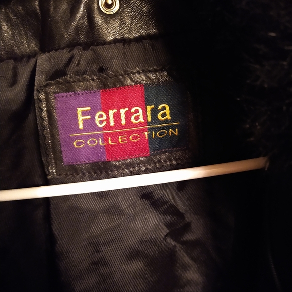 Ferrara black jacket coat fur collar - Picture 6 of 6